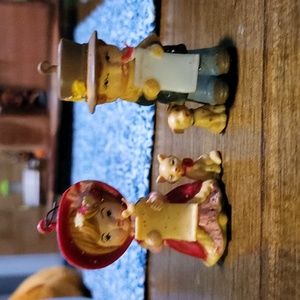 Vintage Christmas ornament figures set of 2